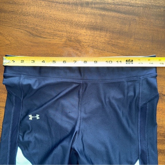 Under Armour Capri Leggings Compression Heat Gear Navy Blue and Gray Size Large - Picture 7 of 9